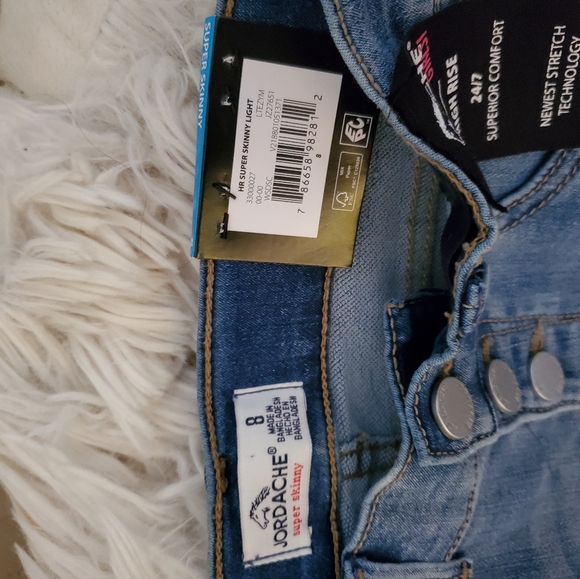 Girls jordache snap up super skinny stretch jeans size 8 - Picture 6 of 7